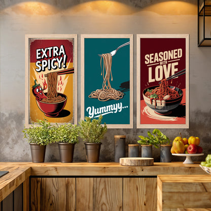 Spicy Noodle Trio Wall Frame