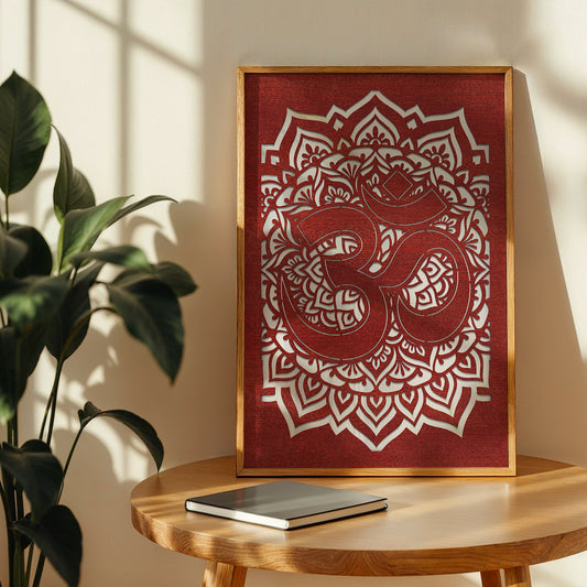 Om Mandala Framed Wall Art Set of 1