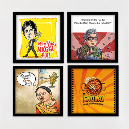 Bollywood Food Meme Wall Art Set