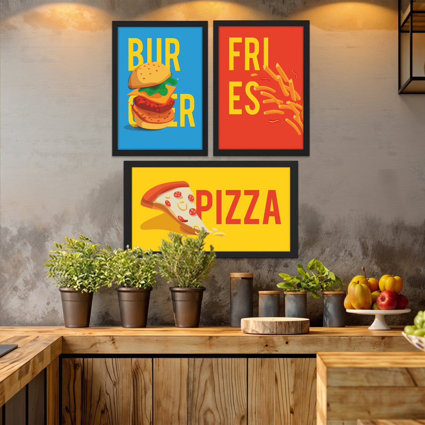 Fast Food Trio Wall Frame Set