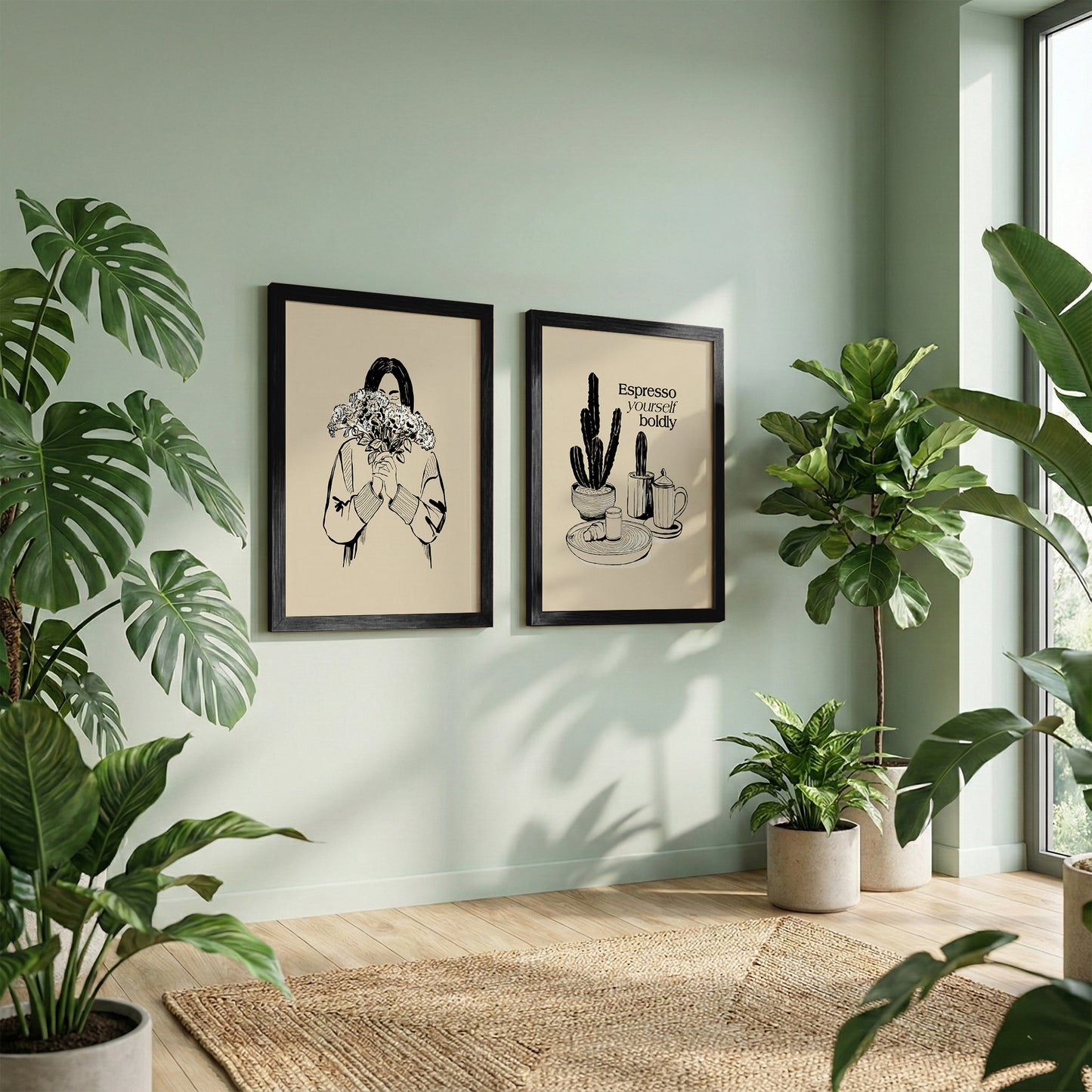 Terracotta Abstract Framed Set