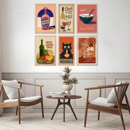 Food & Wine Wall Art Set – 6