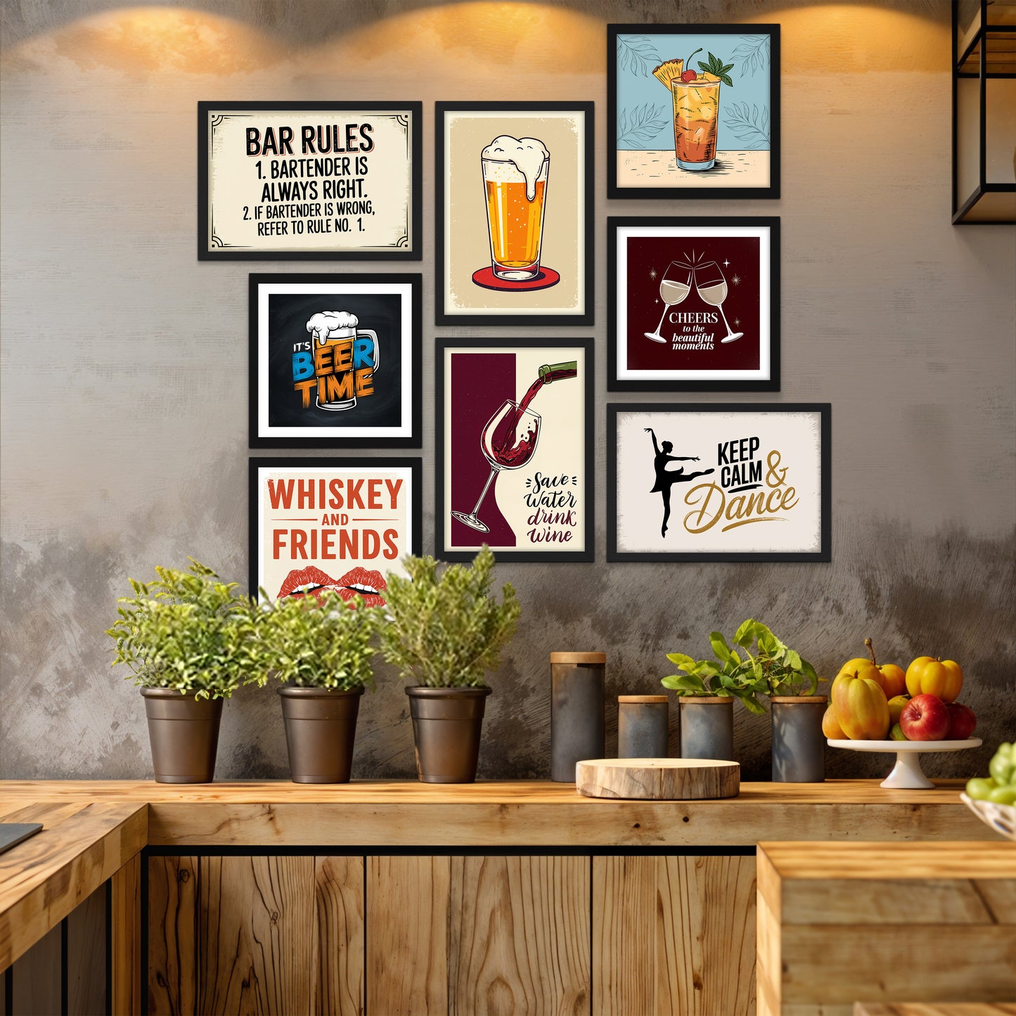 Cheers Gallery Wall Set of 8