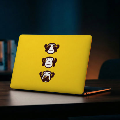 Muted Monkeys Yellow Vinyl Laptop Skin