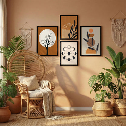Modern Botanical Wall Frame - Set of 4