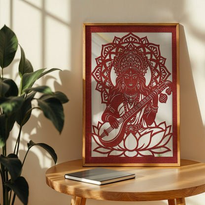 Saraswati Pinewood Laser Wall Art