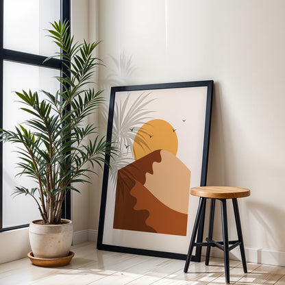 Abstract Desert Sun Landscape Wall Art