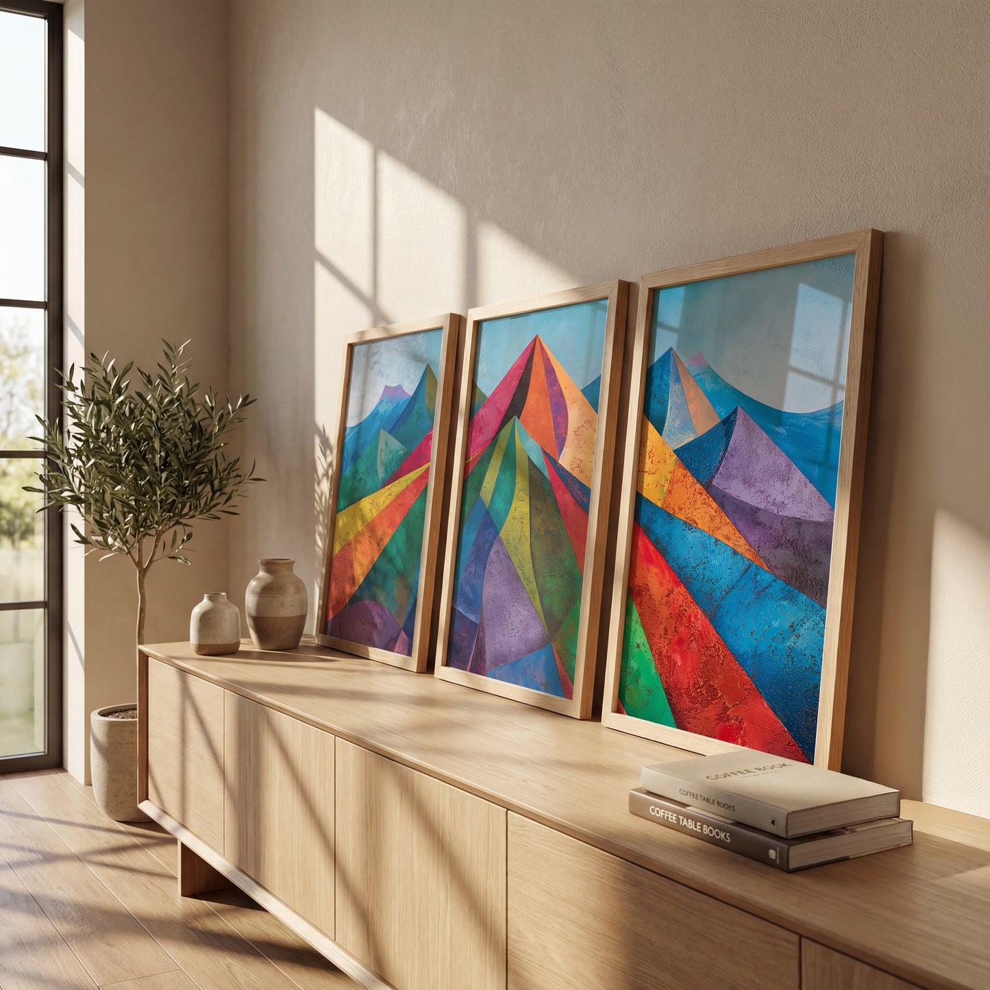 Geometric Landscape Wall Art Set of 3