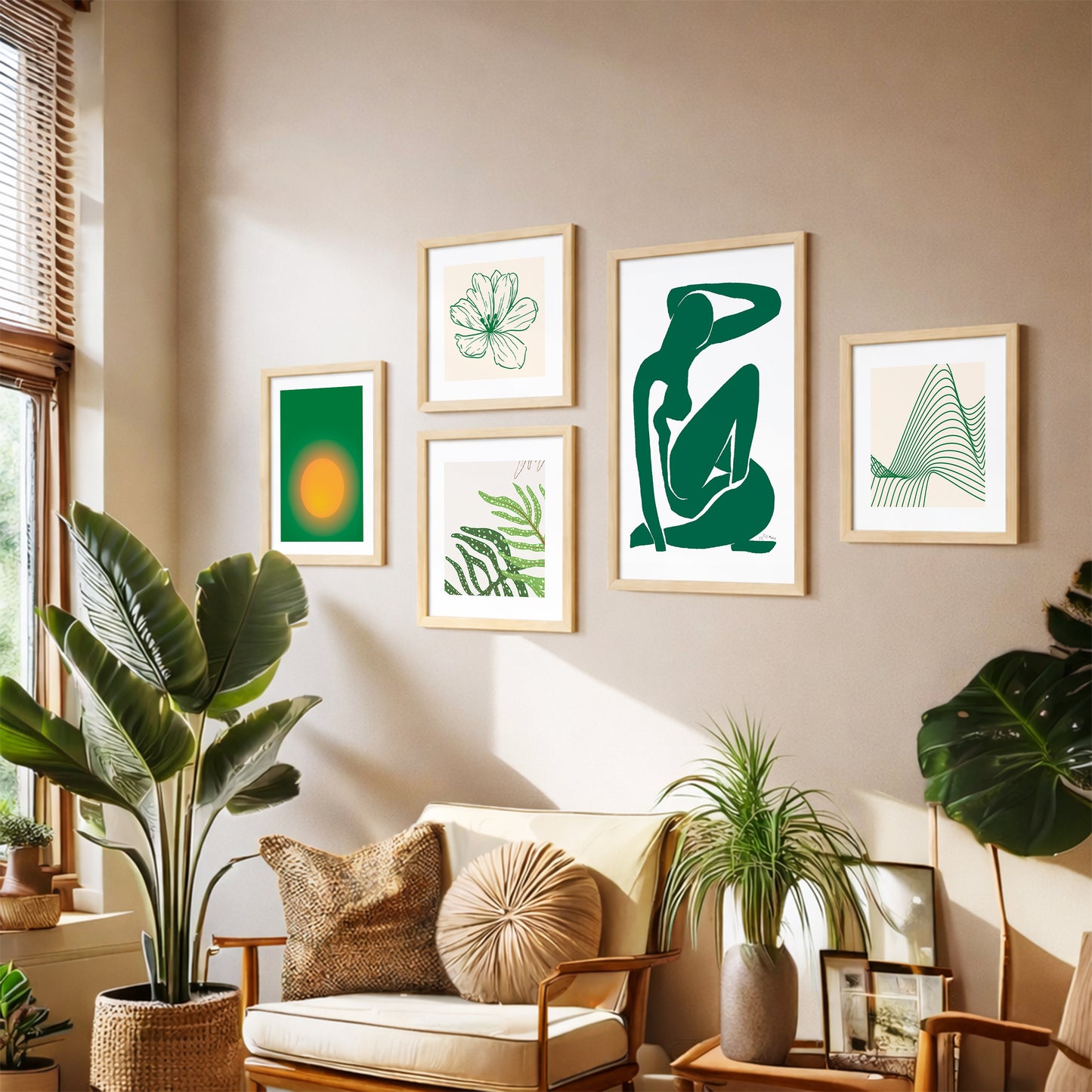 Organic Abstract Wall Set of 5