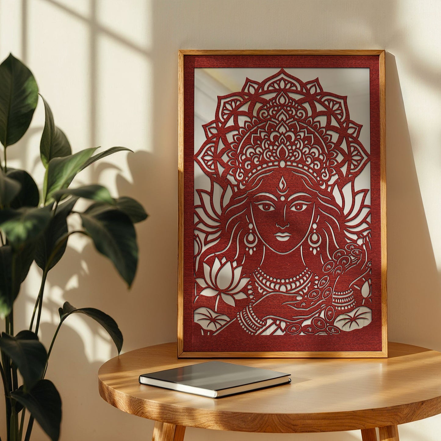 Lakshmi Pinewood Laser wall Art