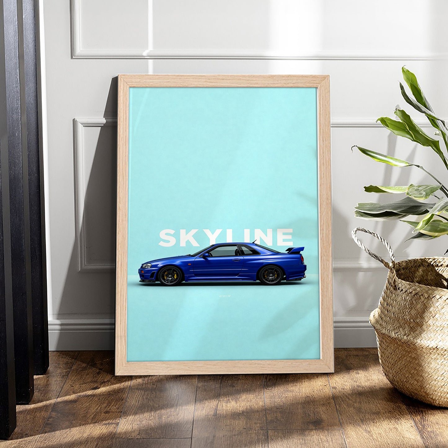 Skyline R34 Blue Wall Frame