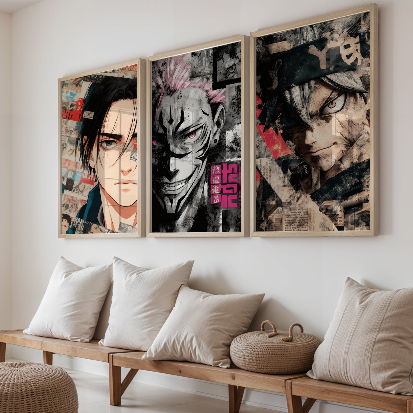 Anime Heroes Wall Art Set of 3