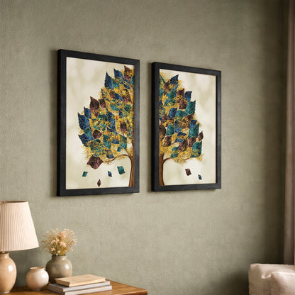 Autumn Tree Wall Art Set of 2