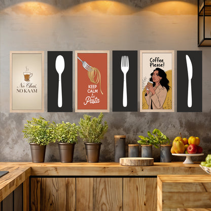 Modern Kitchen Quote Wall Art Set