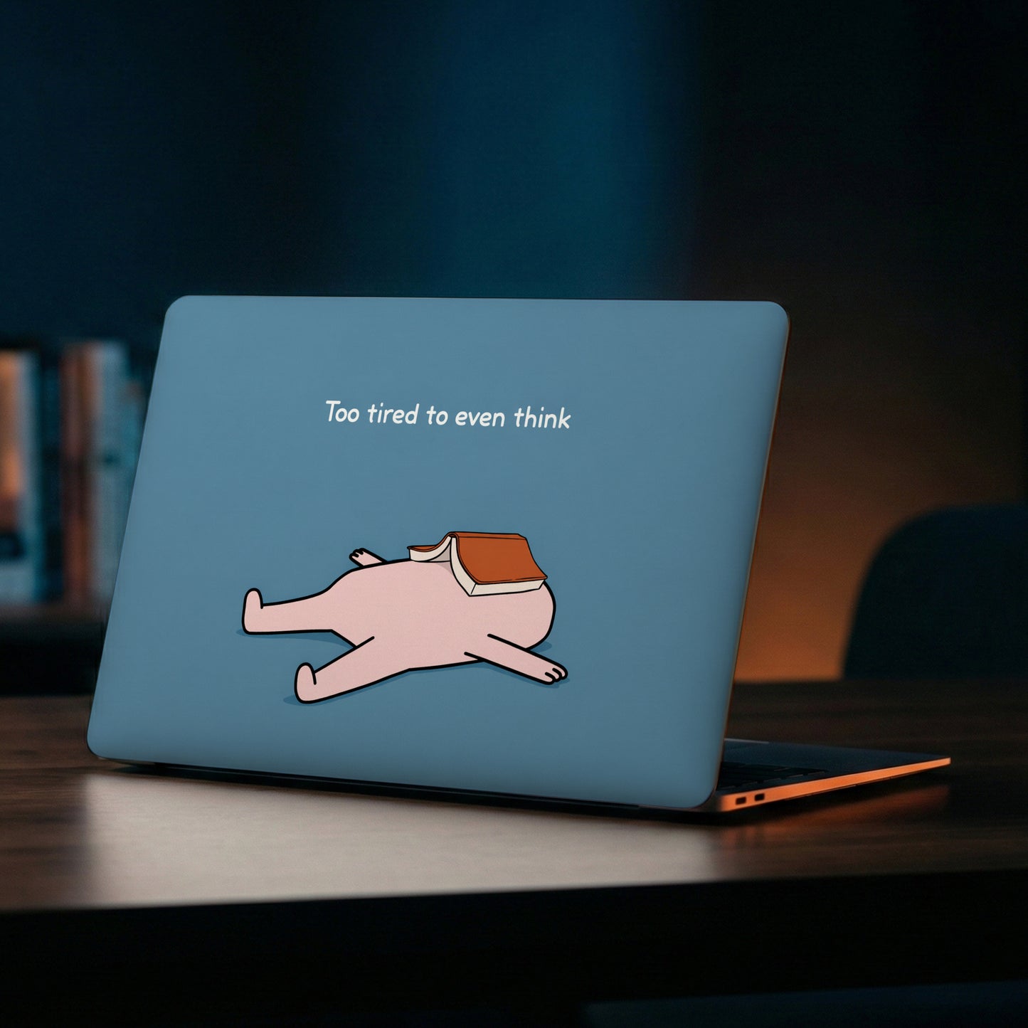Too Tired to Think Humorous Graphic Laptop Skin