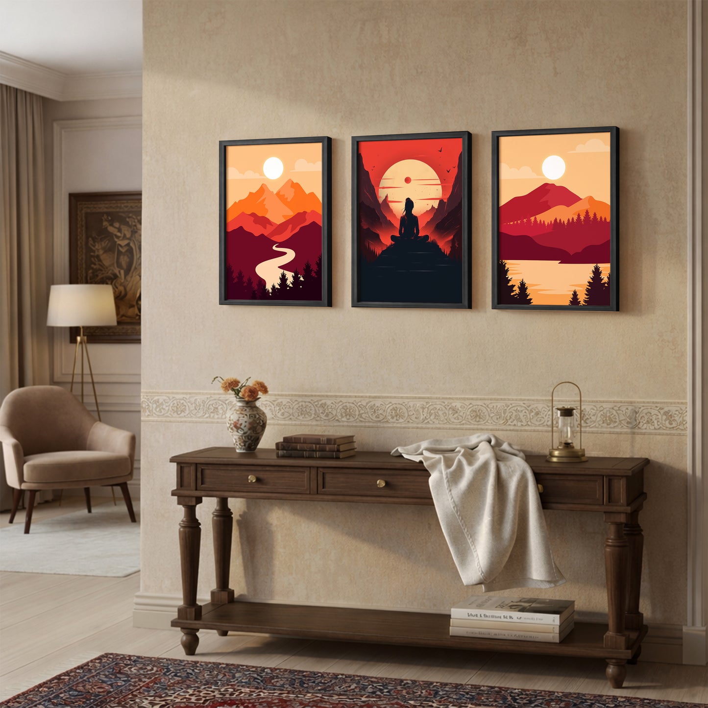 Sunset Serenity Wall Frame Trio