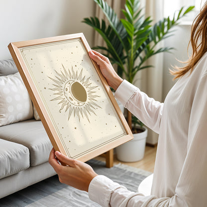 Celestial Sun Moon Wall Print