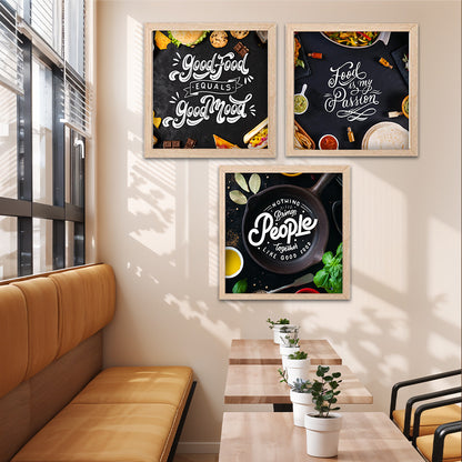 Good Food Quote Wall Frame Set of 3