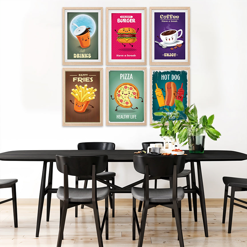 Fun Fast-Food Art Set Wall Frame