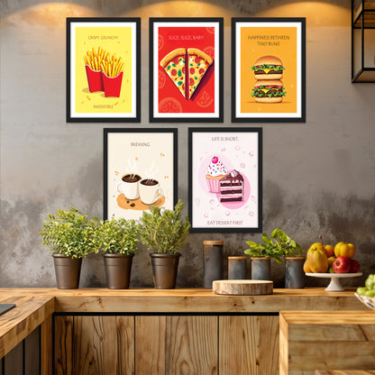Foodie Kitchen Wall Art Set of 5