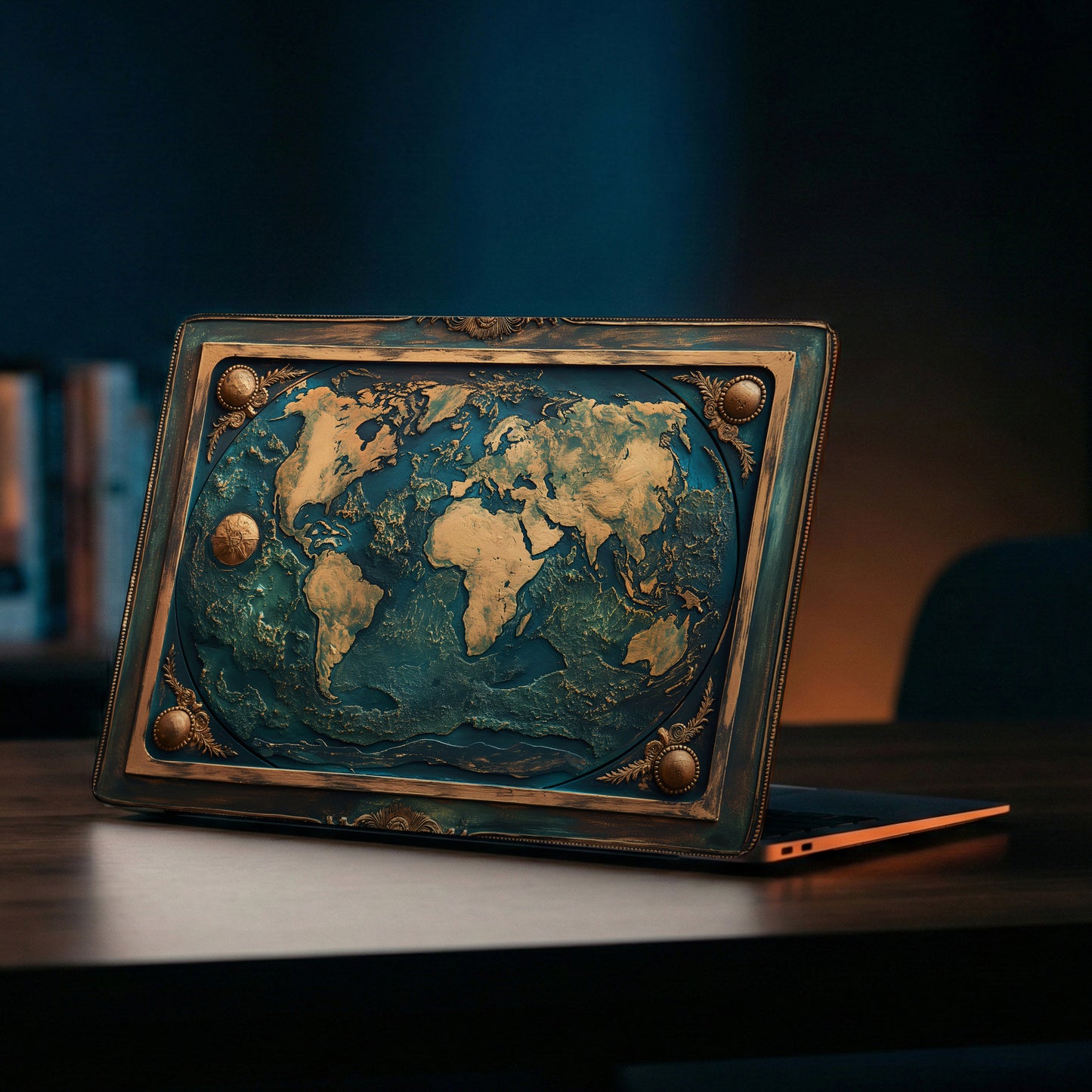 Explore the World Mountain Stamp Laptop Skin