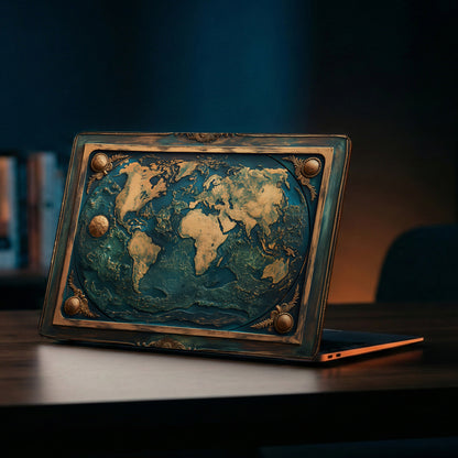 Explore the World Mountain Stamp Laptop Skin