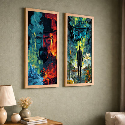 Blue Crystal Wall Art Set of 2