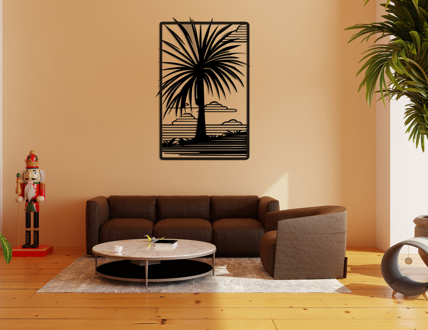 Palm Tree Pinewood Wall Art