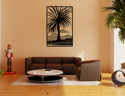 Palm Tree Pinewood Wall Art