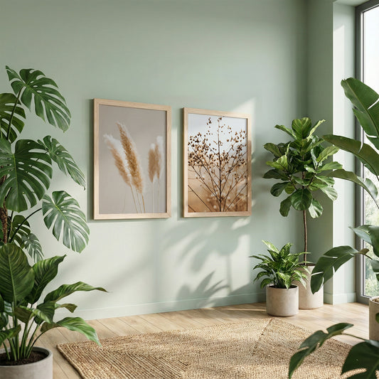 Beige Botanical Minimal Wall Frame Set of 2