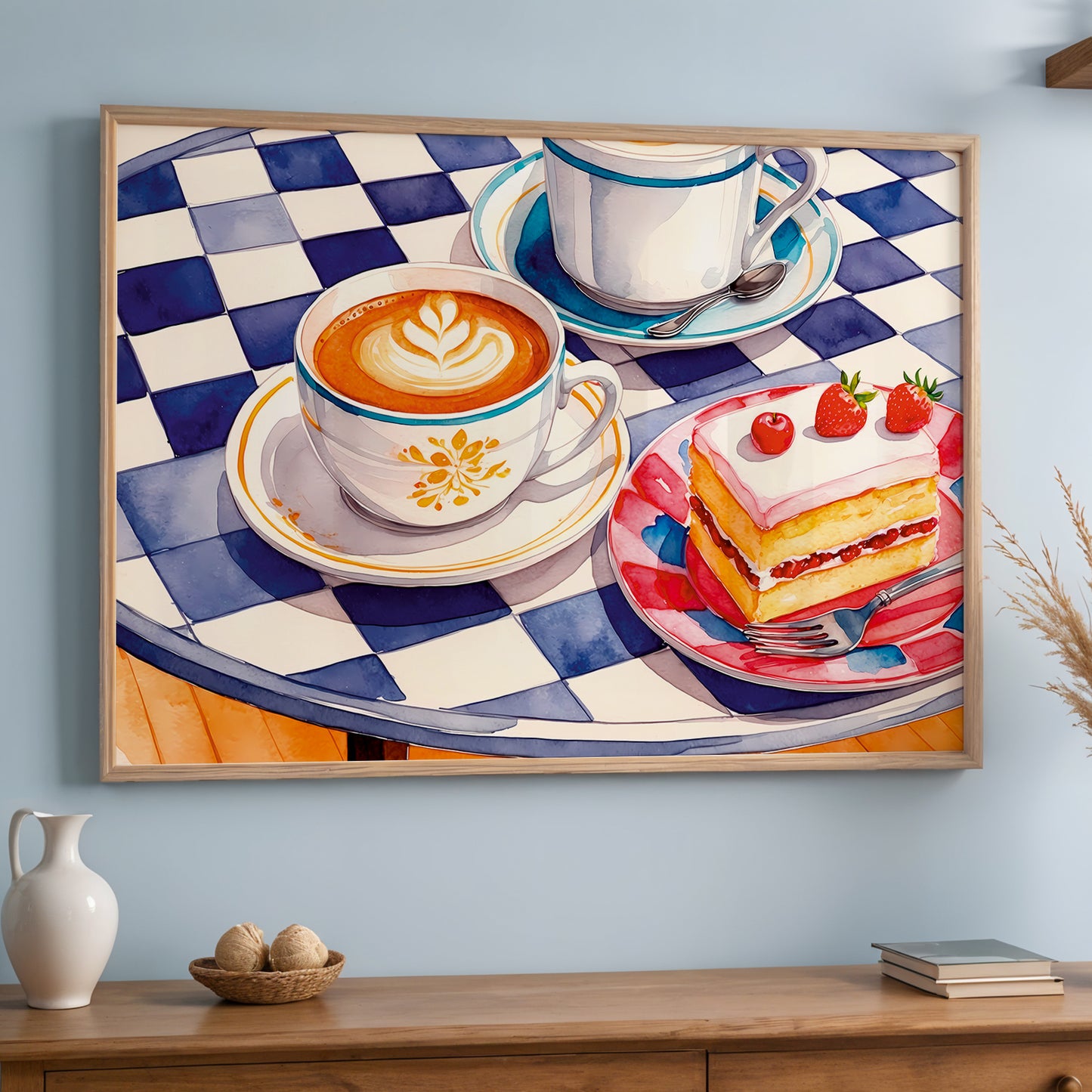 Coffee & Strawberry Delight Wall Frame