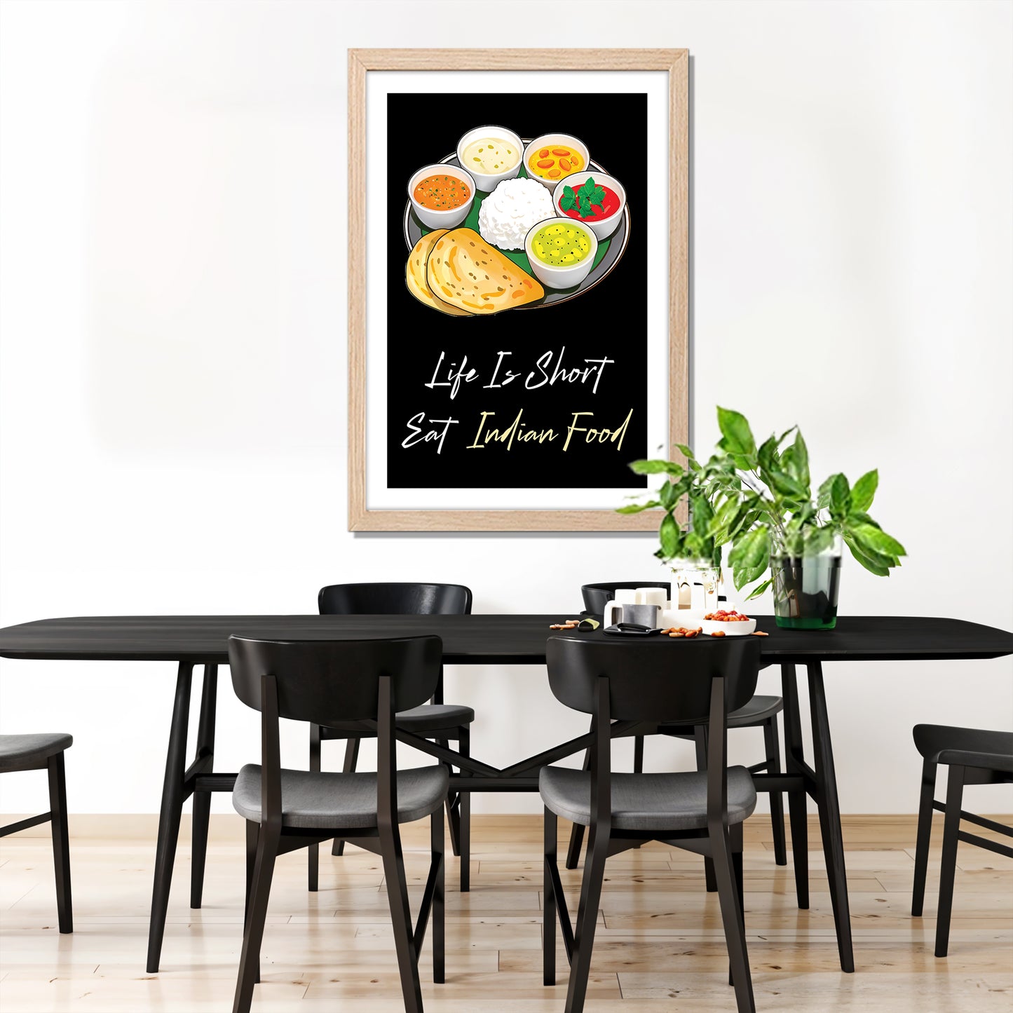 Indian Food Lover Wall Frame Set of 1