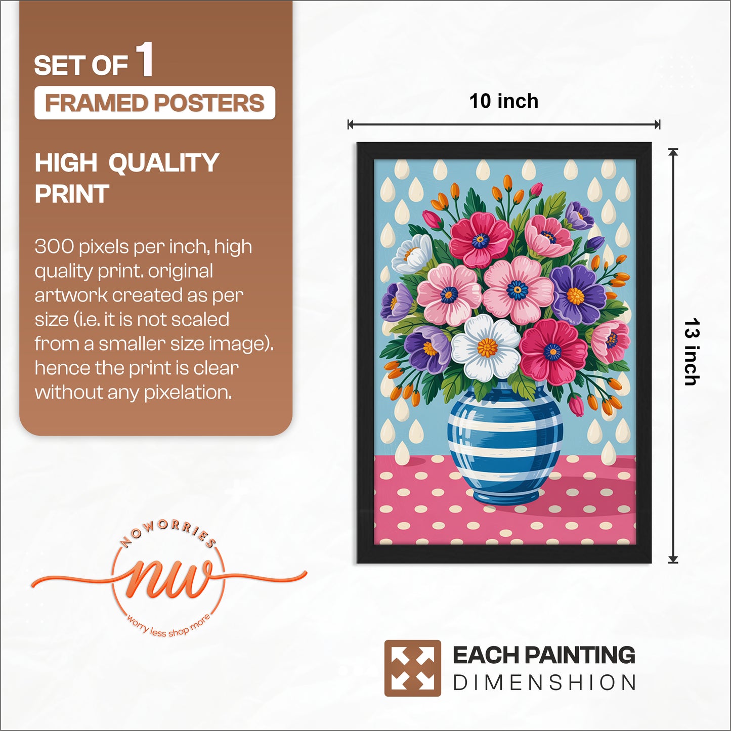 Blooming Floral Vase Framed Wall Art Print