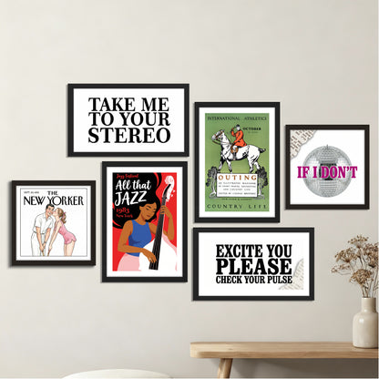 Music & Vintage Wall Art Set of 6
