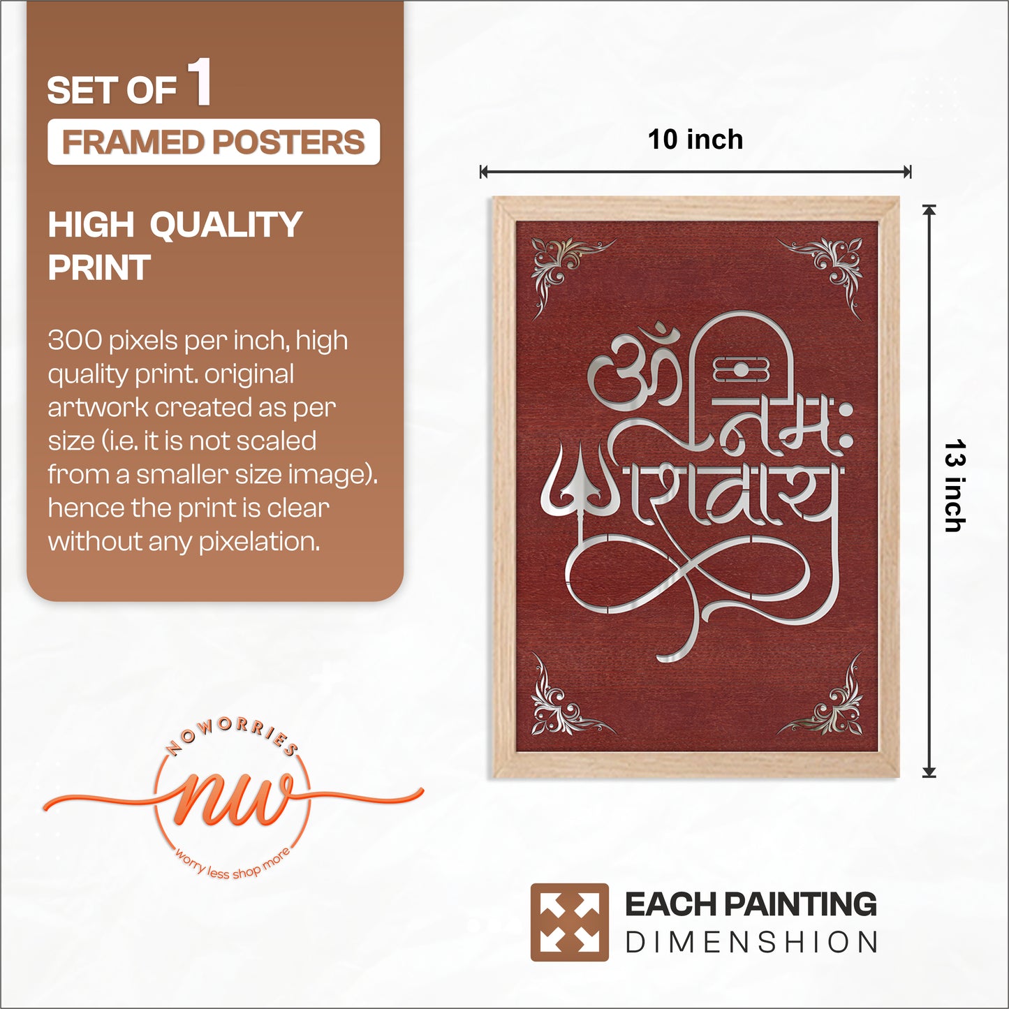 Om Namah Shivaya Pinewood wall Art