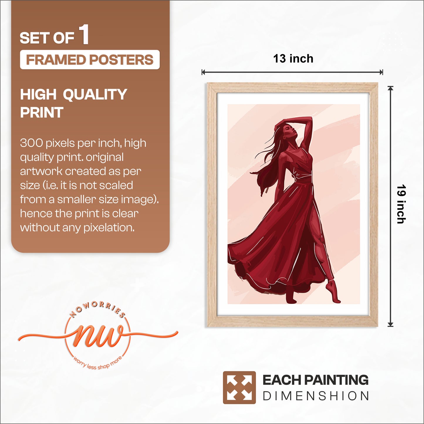 Crimson Elegance Woman Fashion Framed Wall Art