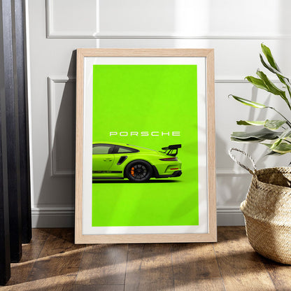 Porsche GT3 RS Green Wall Frame