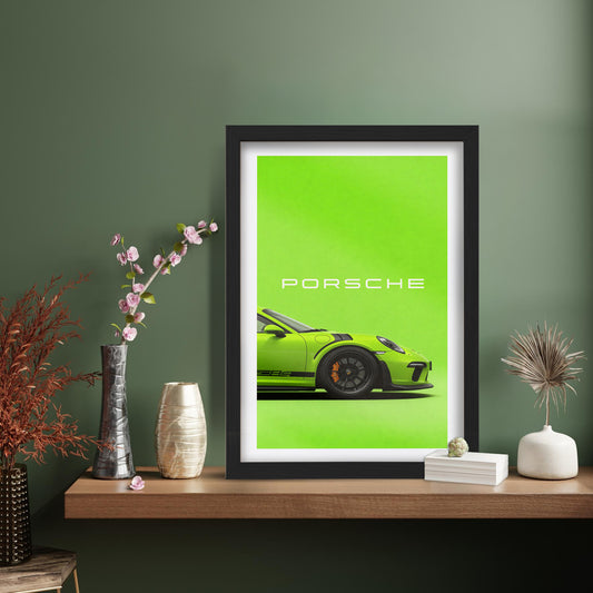 Porsche GT3 RS Green Wall Frame