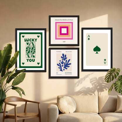 Lucky Card Wall Decor Set of 4