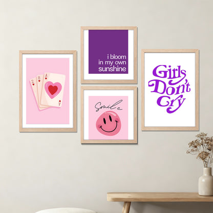 Pink Aesthetic Wall Art Set of 4