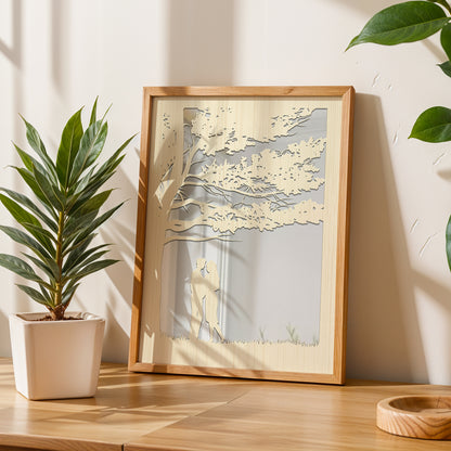 Romantic Couple Pinewood Laser Wall Art