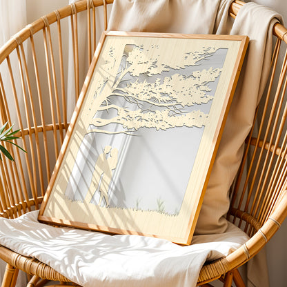 Romantic Couple Pinewood Laser Wall Art