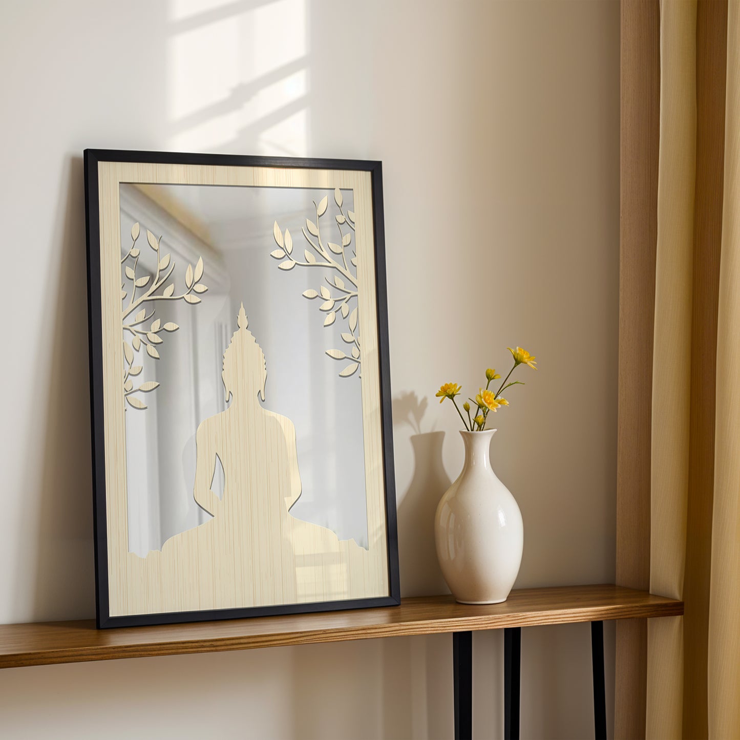 Buddha Meditation Pinewood Wall Art