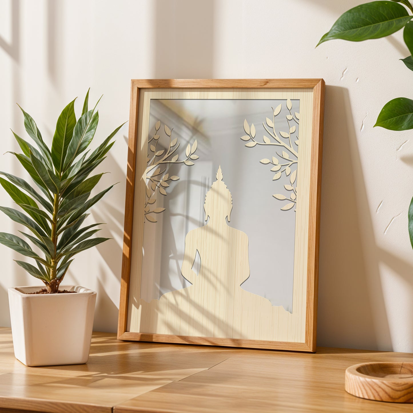 Buddha Meditation Pinewood Wall Art