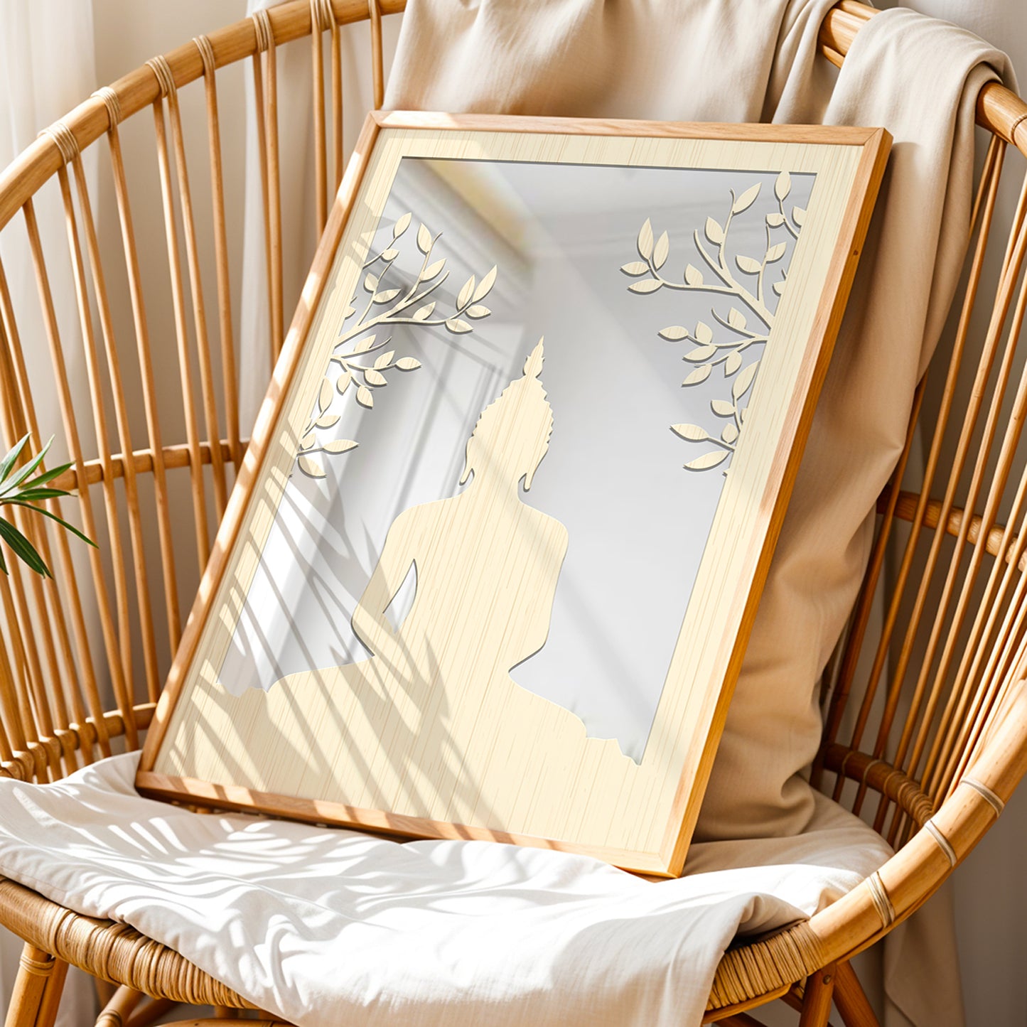 Buddha Meditation Pinewood Wall Art