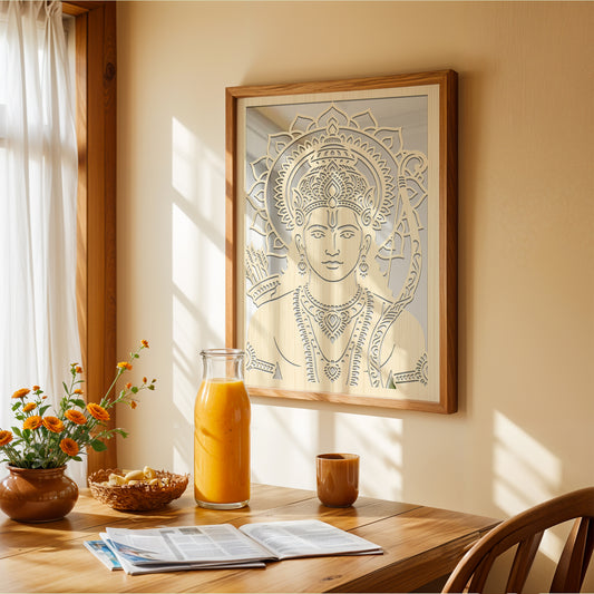 Lord Ram Pinewood Laser Wall Art