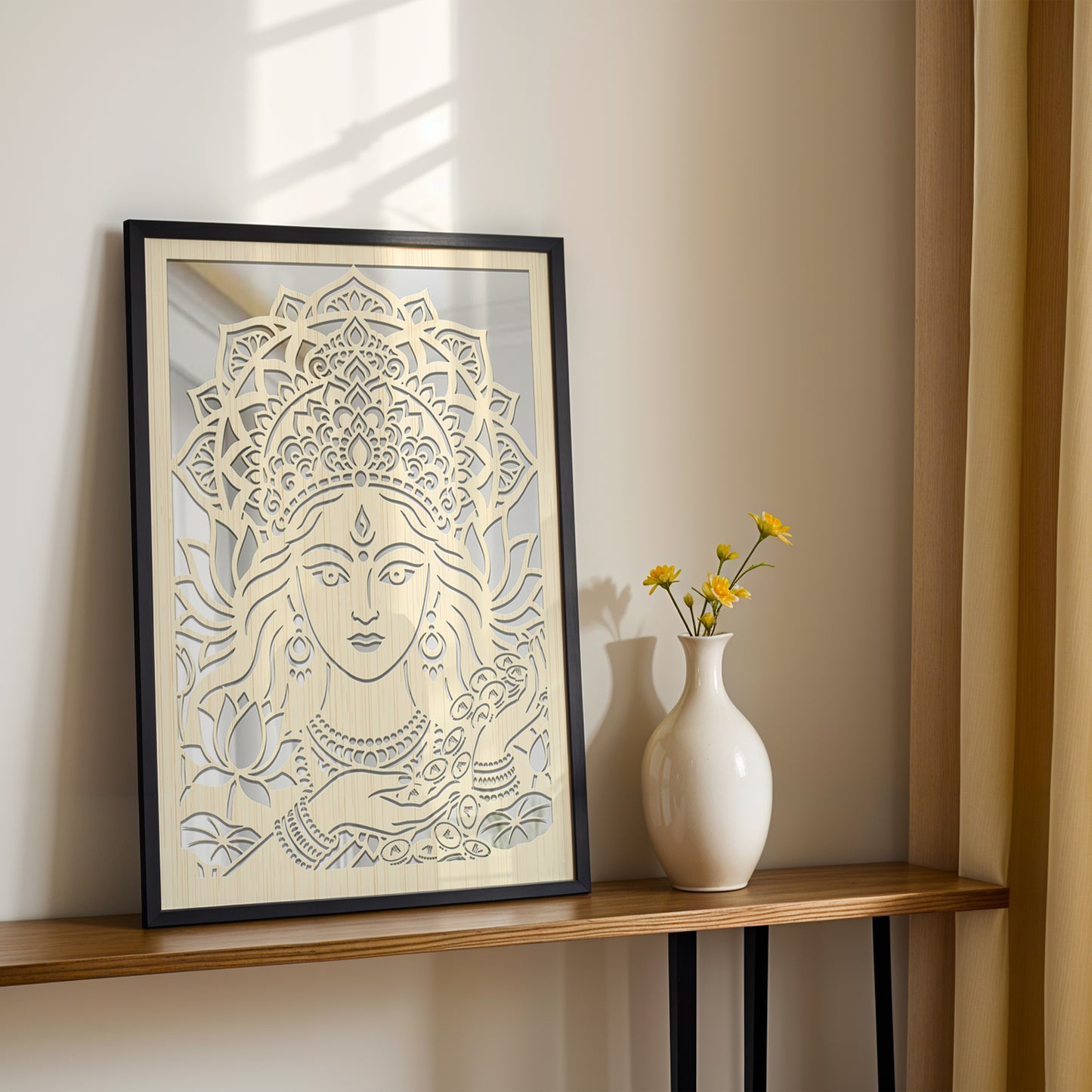 Goddess Lakshmi Pinewood Lasser Art
