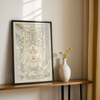 Goddess Lakshmi Pinewood Lasser Art