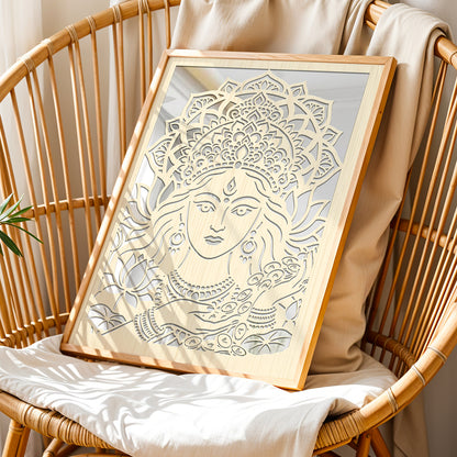 Goddess Lakshmi Pinewood Lasser Art