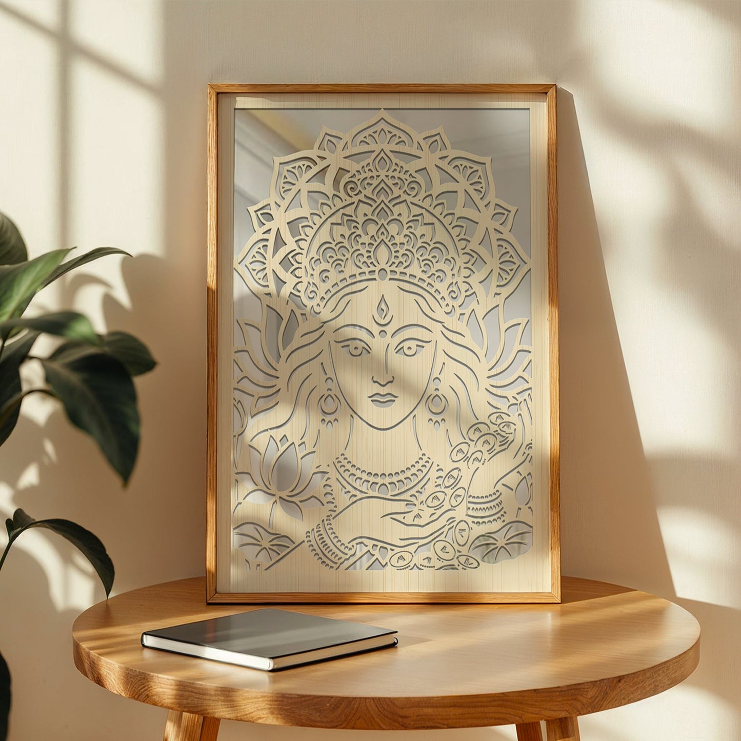 Goddess Lakshmi Pinewood Lasser Art